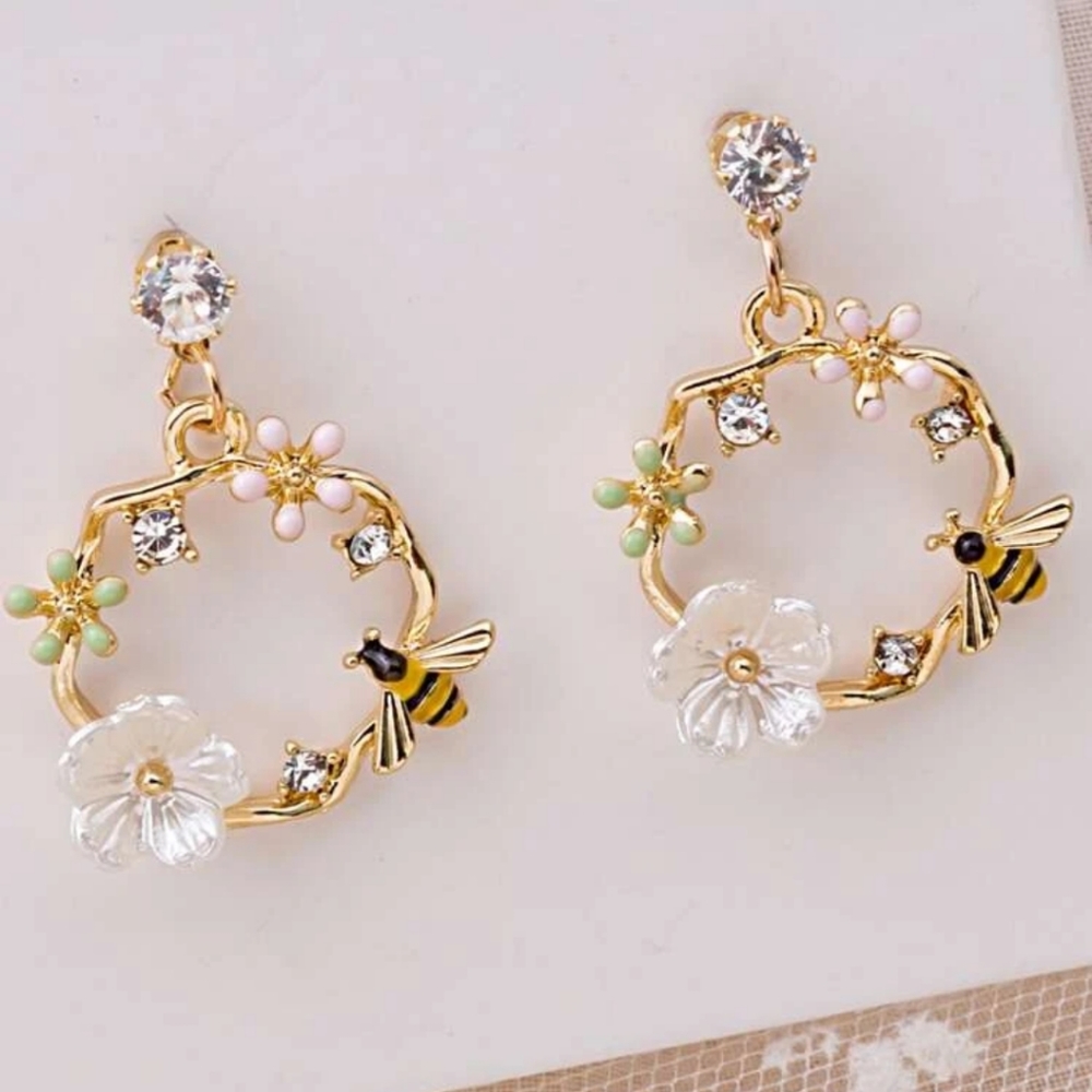 Floral Garden Hoop Earring
